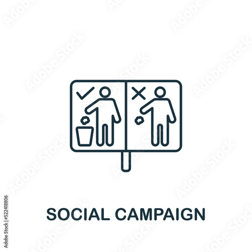 Social Campaing icon. Monochrome simple Digital Marketing icon for templates, web design and infographics
