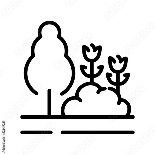 Decoration garden color line icon. Garden service.