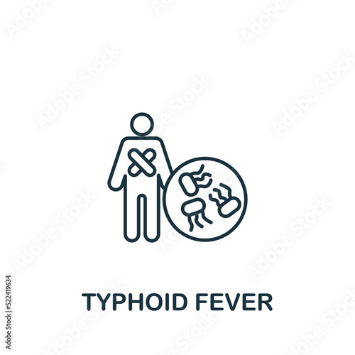 Typhoid Fever icon. Monochrome simple Deseases icon for templates, web design and infographics