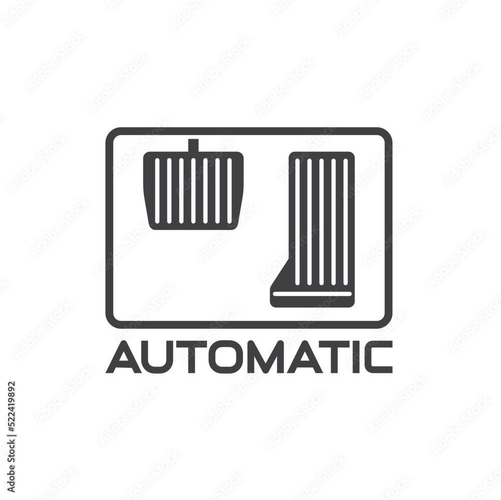 illustration of pedal automatic transmission, vector art. illustration of pedal automatic transmission, vector art.