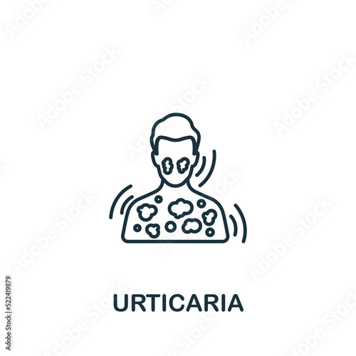 Urticaria icon. Monochrome simple Deseases icon for templates, web design and infographics