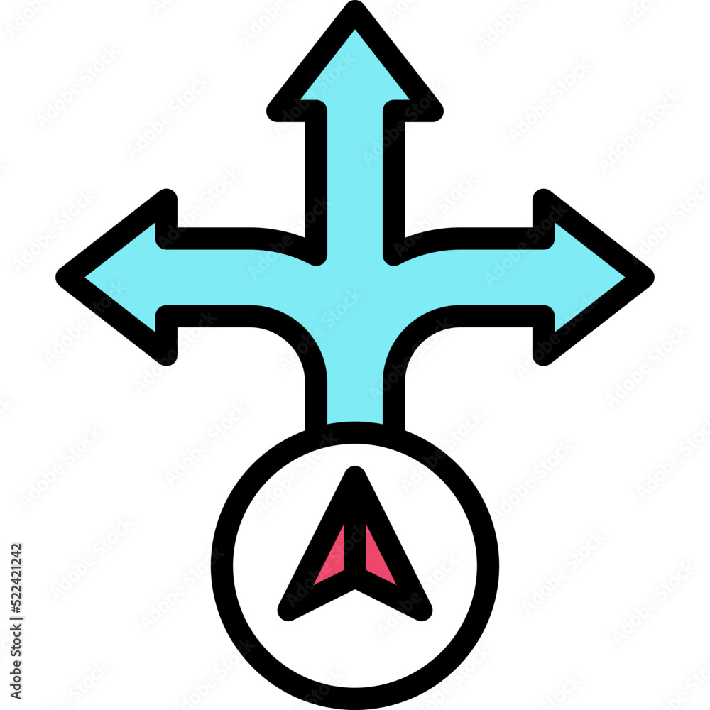 Direction arrows icon, location map and navigation vector Direction arrows icon, location map and navigation vector