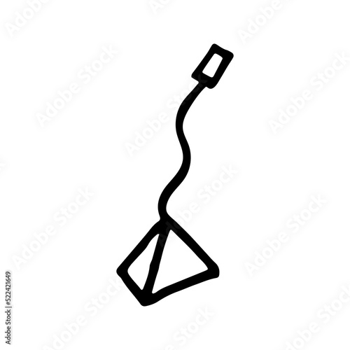 Doodle pyramid tea bag. Hand-drawn vector illustration