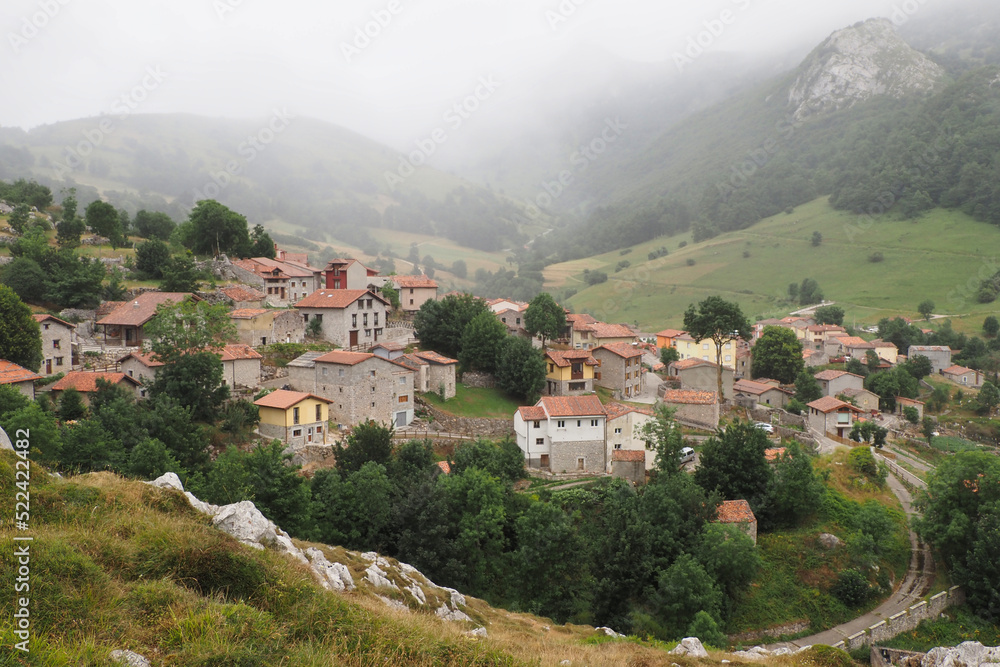 Village of sotres between the mountains Village of sotres between the mountains