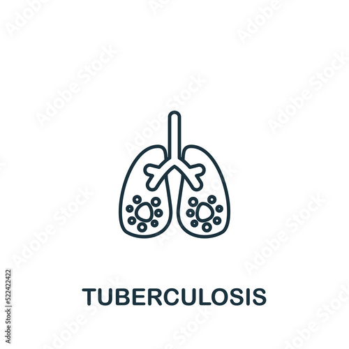 Tuberculosis icon. Monochrome simple Deseases icon for templates, web design and infographics