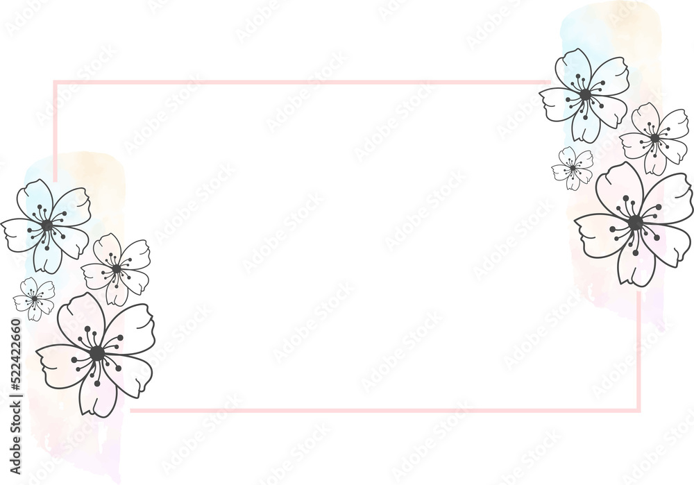Floral frame flower background, frame border for design illustration Floral frame flower background, frame border for design illustration