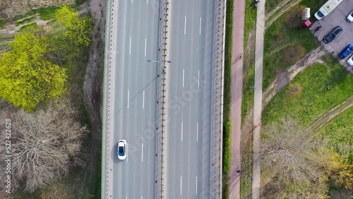 Jozef Beck Avenue, Trasa Siekierkowska Route in Warsaw city, Poland, 4k drone footage photo