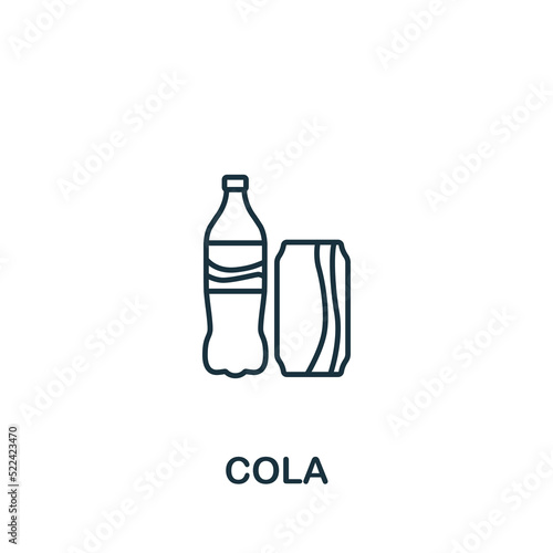 Cola icon. Monochrome simple Drinks icon for templates, web design and infographics