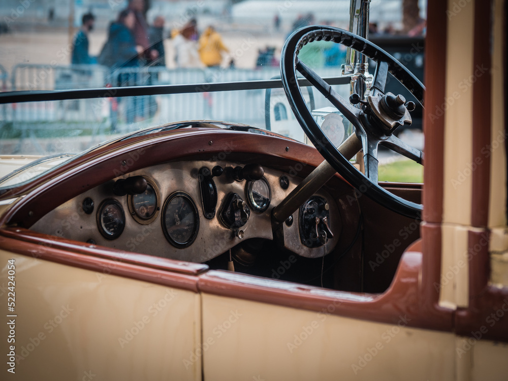 Exhibition of old cars in the town of Sitges, Spain
