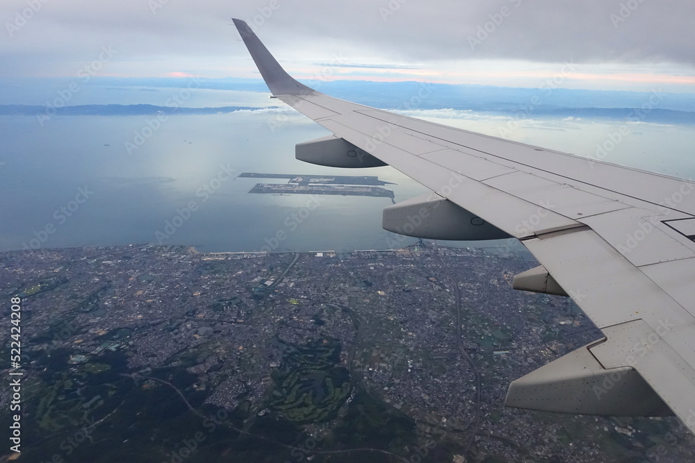 Obraz premium 関西国際空港上空 航空写真