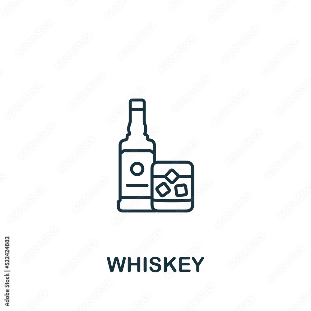 Whiskey icon. Monochrome simple Drinks icon for templates, web design and infographics Whiskey icon. Monochrome simple Drinks icon for templates, web design and infographics