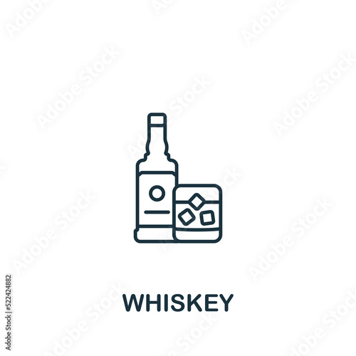 Whiskey icon. Monochrome simple Drinks icon for templates, web design and infographics