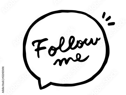 かわいい文字の吹き出しFollowme／手書き文字素材