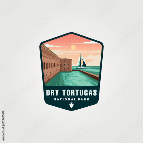 vector of dry tortugas sticker patch logo design, us national park emblem