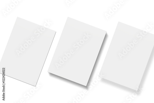 Blank paper illustration for mockup. Flyer or poster. 3D Rendering.