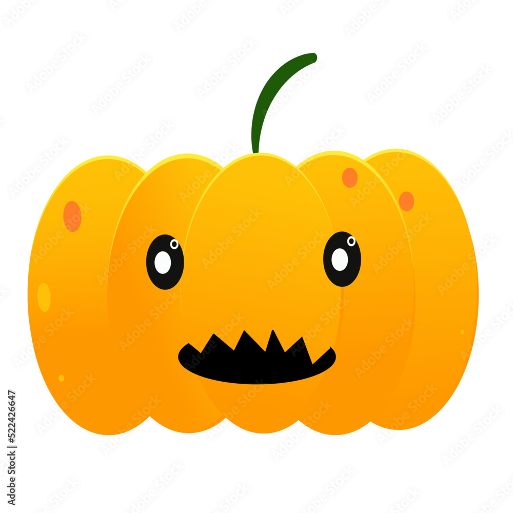 Fototapeta premium Funny Pumpkin halloween character, great design for any purposes. Cartoon vector illustration. Happy halloween. Cute autumn design.