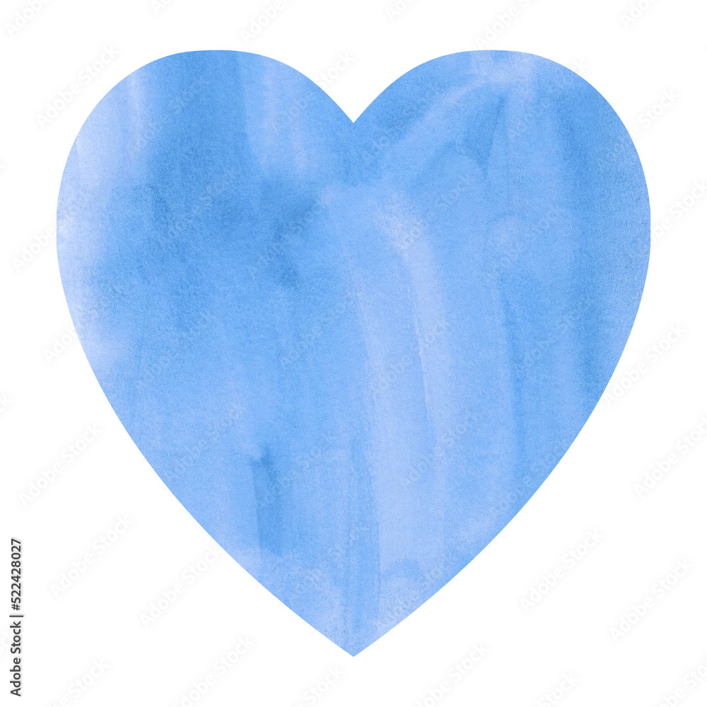 Blue Heart Watercolor Shape Blue Heart Watercolor Shape