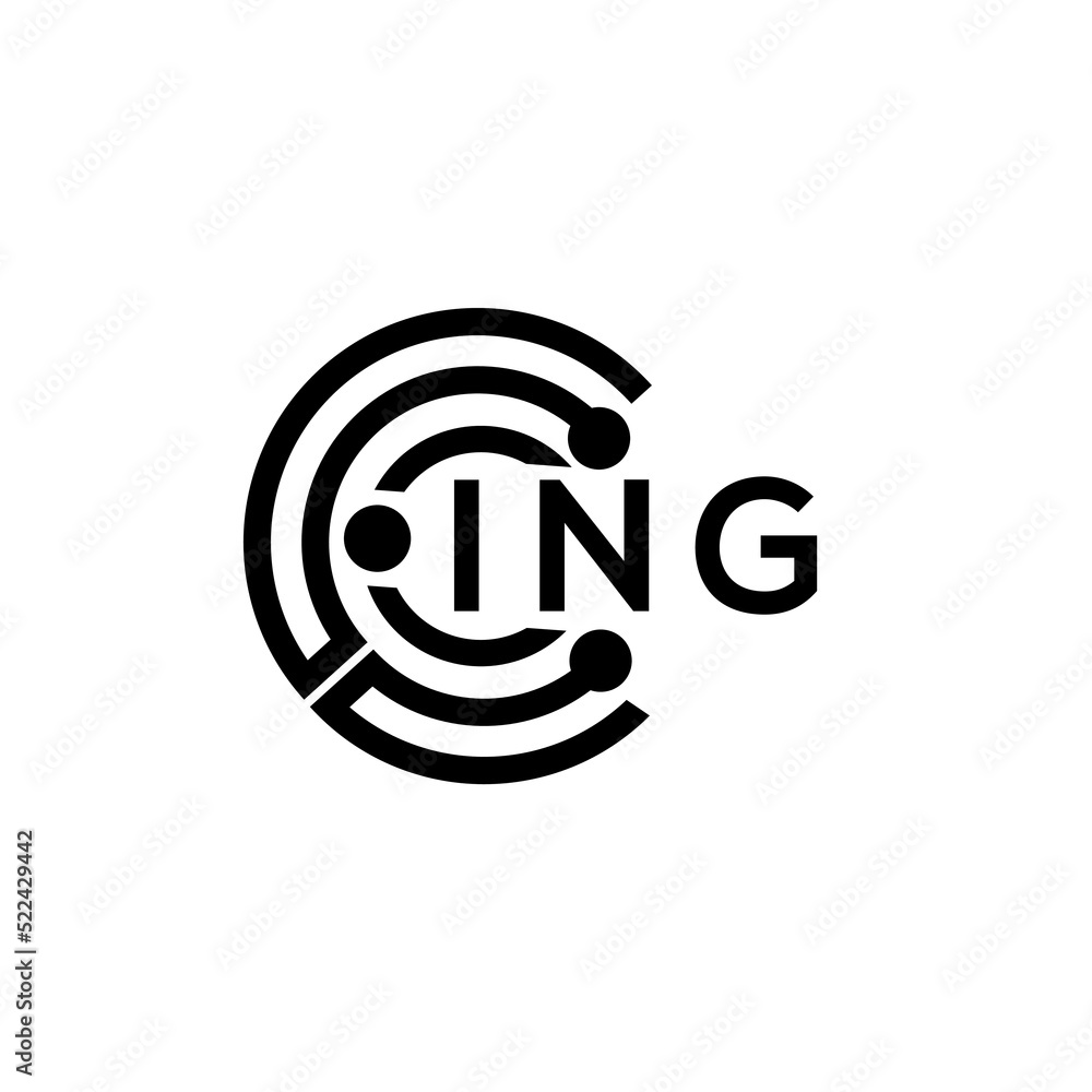 ING letter technology logo design.ING creative initials monogram vector  letter logo concept.ING letter initial minimalist vector design. Stock  Vector | Adobe Stock