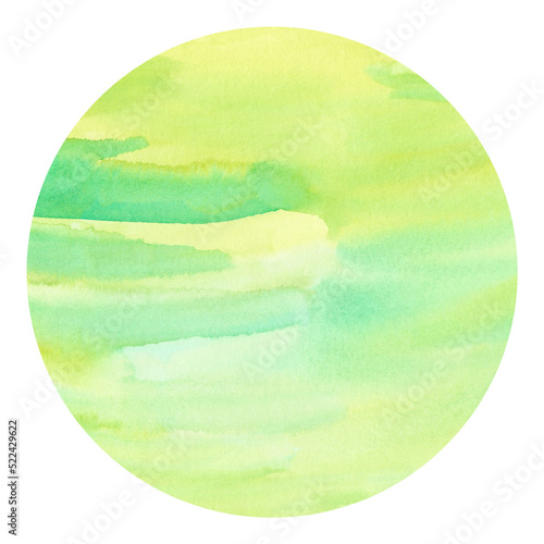 Green Circle Watercolor Shape