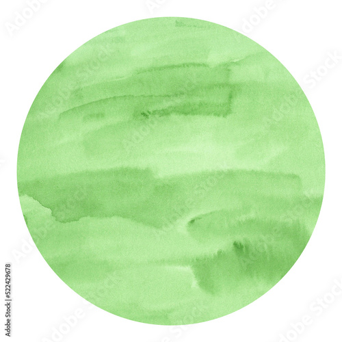 Green Circle Watercolor Shape