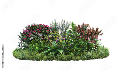 Flower garden on transparent background