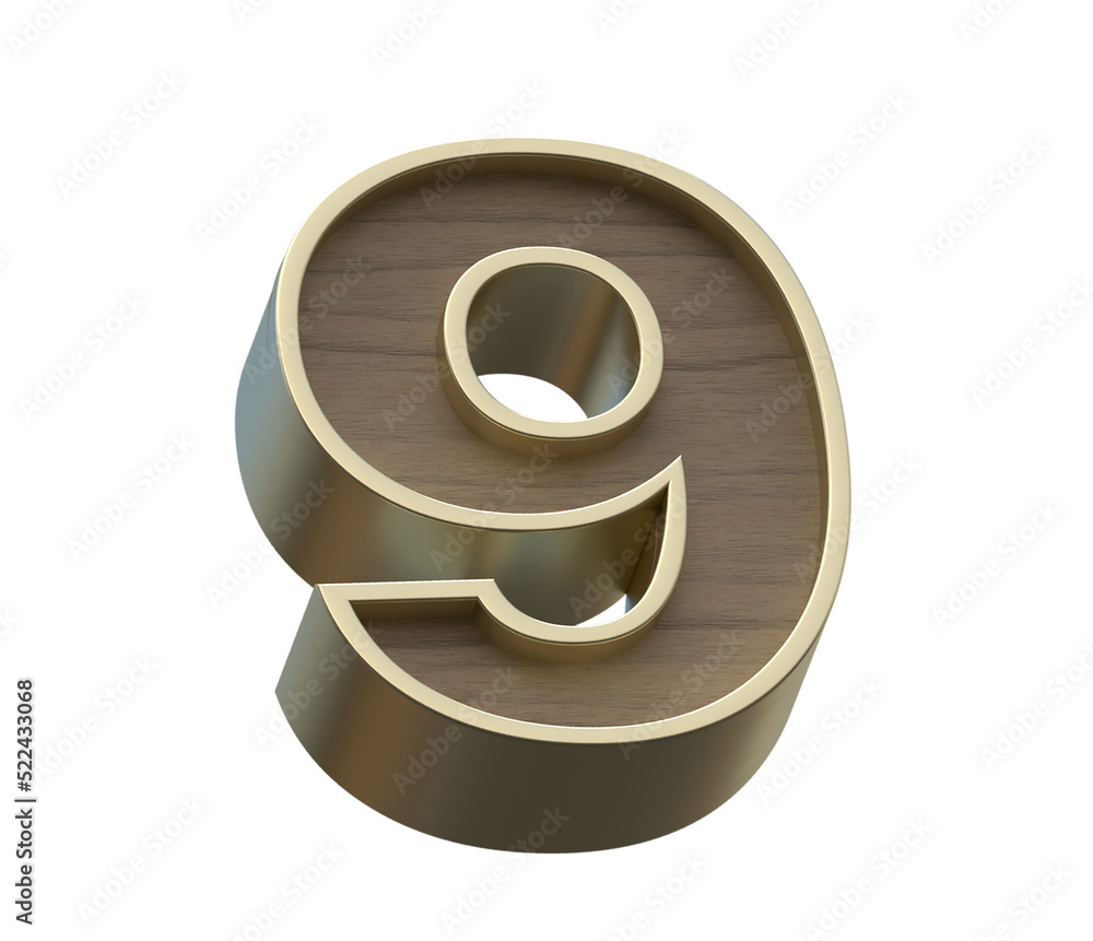 A 3d rendering image of goden and wooden alphabets A 3d rendering image of goden and wooden alphabets