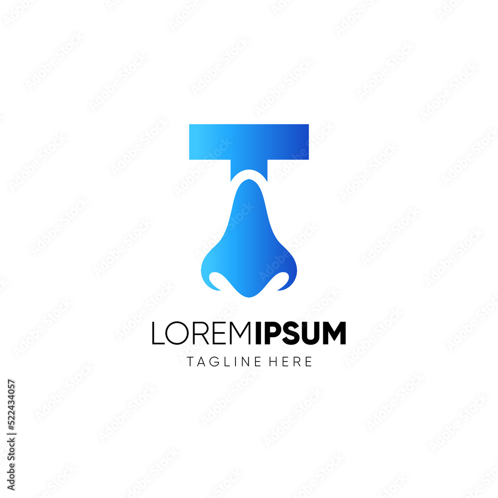 Letter T Initial Nose Logo Design Vector Icon Graphic Emblem Illustration Letter T Initial Nose Logo Design Vector Icon Graphic Emblem Illustration
