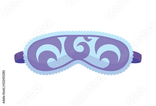 Sleep mask. Eye protection accessory and prevention of healthy sleep. Blindfold symbol in cartoon style. Design of relaxation wear for night