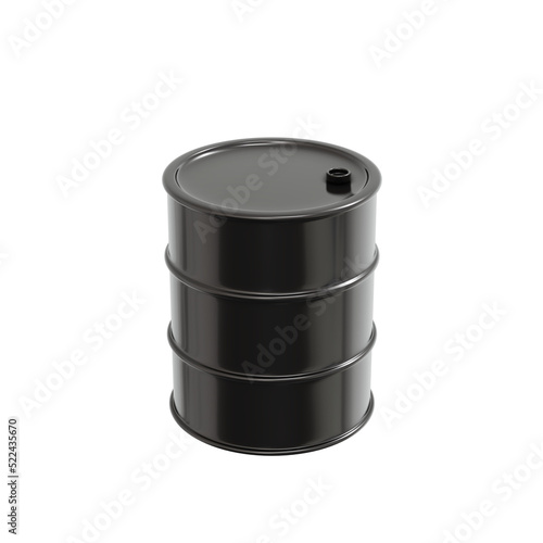 D Rendering of petroleum oil drum container barrel isolated on background