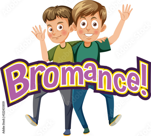 Best friends boys cartoon character with kooky word expression