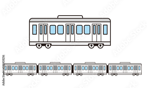 路線電車のイラスト素材。
