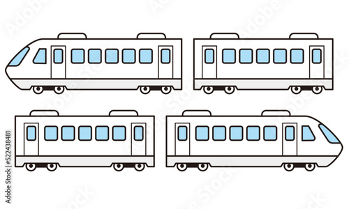特急列車のイラスト素材。