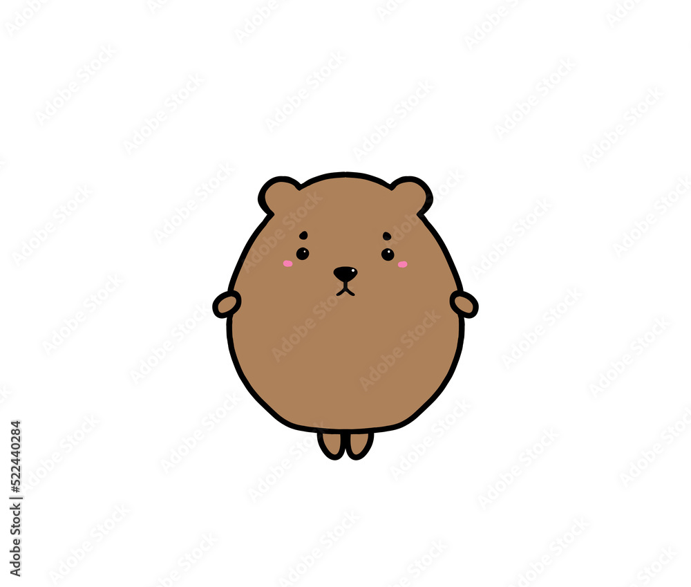 Kawaii Brown Bear cute adorable isolated illustration cartoon drawing  Stock-Illustration | Adobe Stock