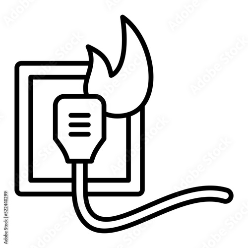 Electricity Fire Line Icon