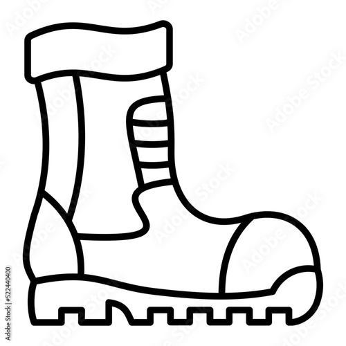 Firefighter Boots Line Icon