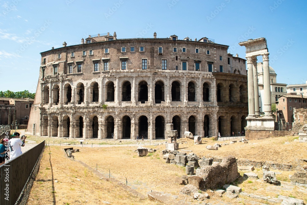Fototapeta premium view of the marcello theatre in rome