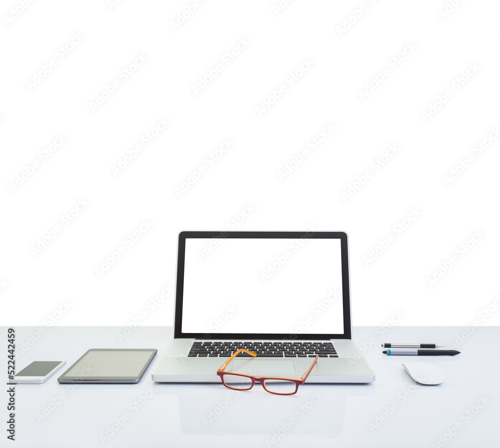 Blank screen laptop computer isolated Blank screen laptop computer isolated