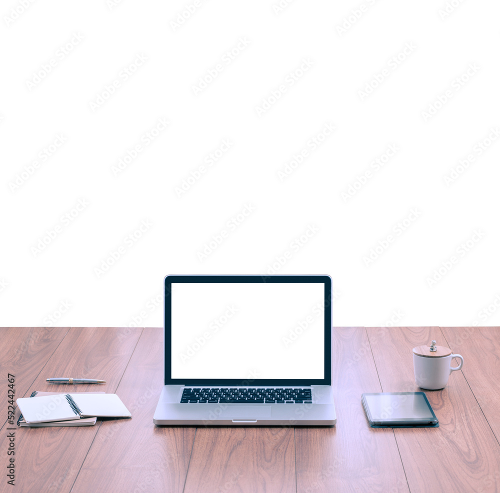 Fototapeta premium Blank screen laptop computer isolated