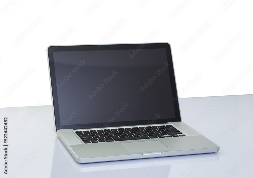 Blank screen laptop computer isolated Blank screen laptop computer isolated