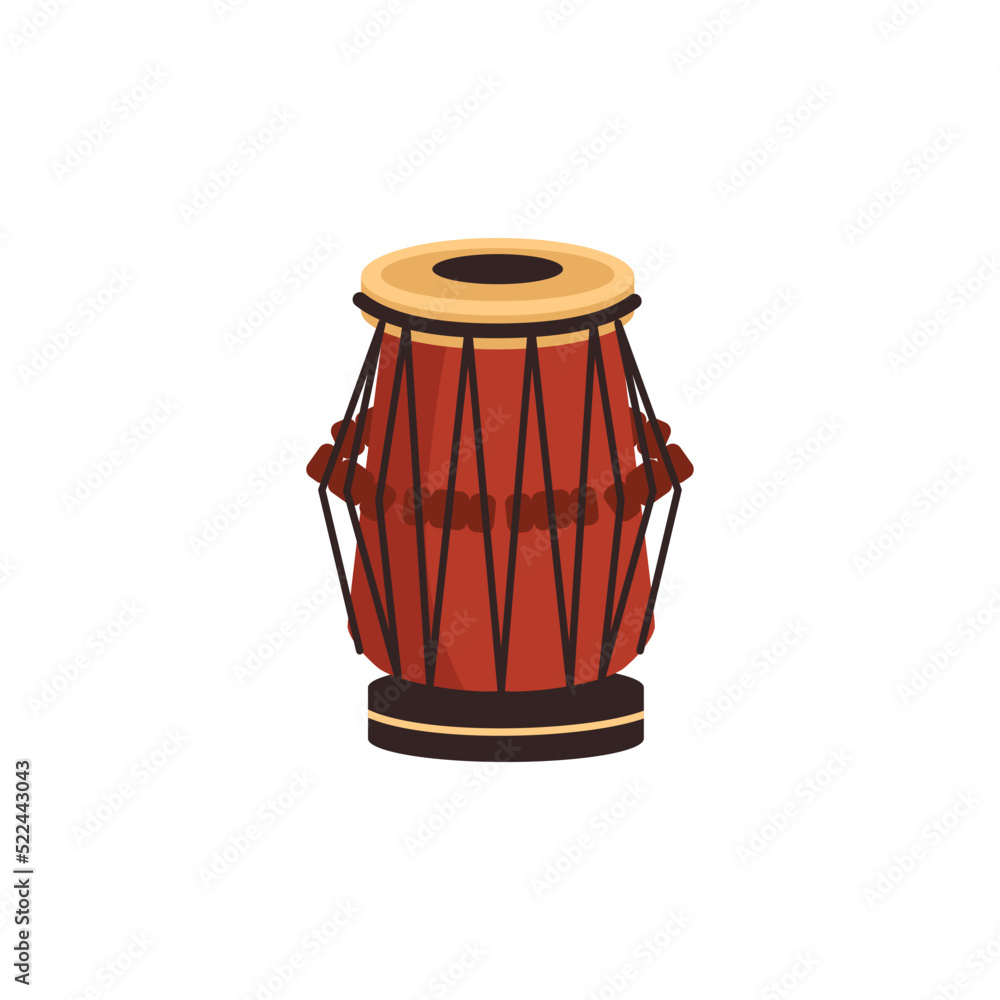 Tabla percussion music instrument, flat vector illustration isolated on ...