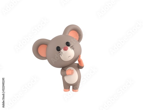 Little Rat character thinking in 3d rendering.