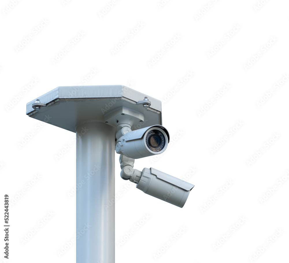 CCTV security camera pole isolated CCTV security camera pole isolated