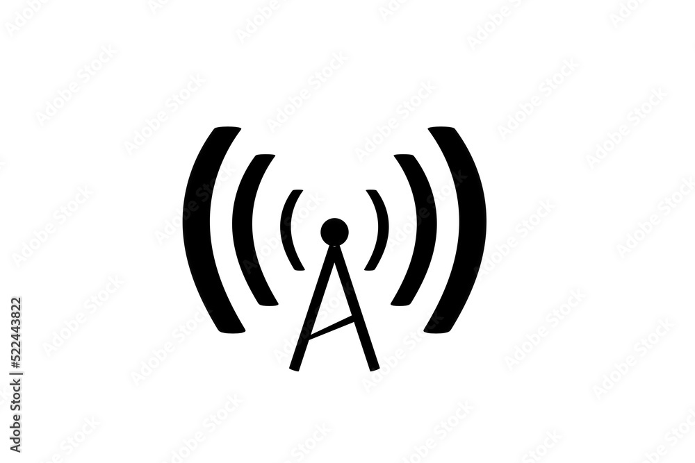 3D wifi sign symbol black white background isolated 3D wifi sign symbol black white background isolated