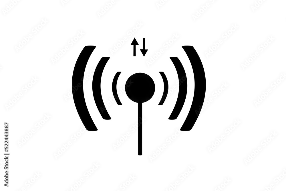 3D wifi sign symbol black white background isolated 3D wifi sign symbol black white background isolated