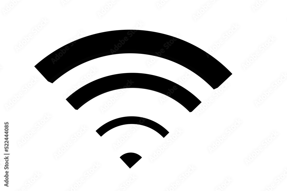 3D wifi sign symbol black white background isolated 3D wifi sign symbol black white background isolated