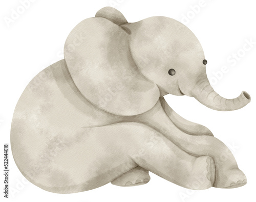Cute Elephant Watercolor illustration