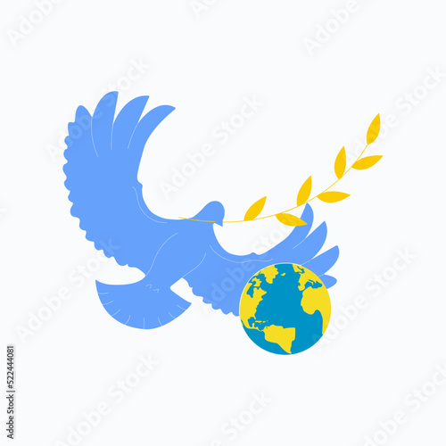 International Peace Day.Stop war in Ukraine.Concept for world peace day postcard. Poster with symbol, no war, world day of peace, love and equality. Sep 21, international peace day.