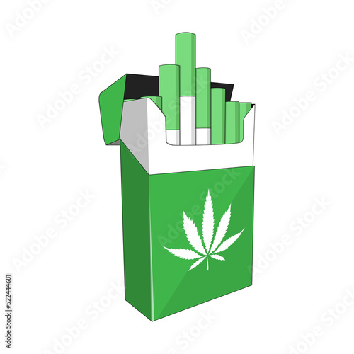 Cannabis Cigarette Box Marijuana Cartoon