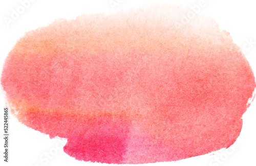 pink and orange watercolor stain brush stroke frame isolated on white background,watercolor png file clipart