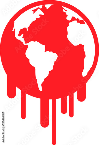 The world is melting icon sign